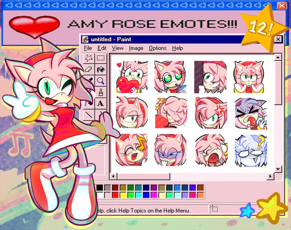 Amy Rose Emote Pack from my Ko-fi shop :D